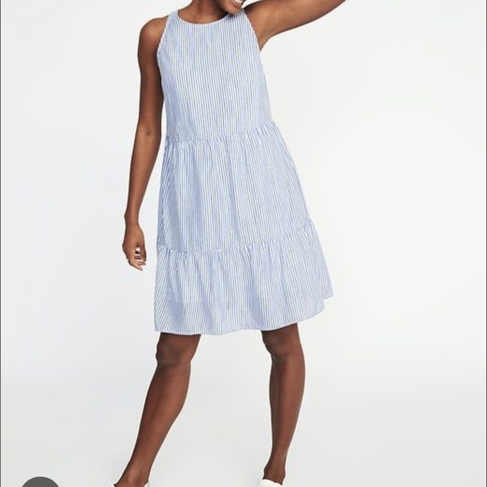 Old Navy Blue and White Striped Dress